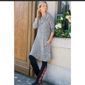 Soft Surroundings Heathered Gray Long Sleeve Dress